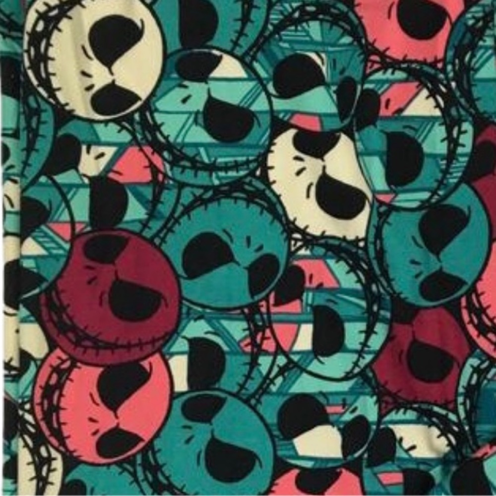 Jack Skellington character leggings in black based colorful pattern